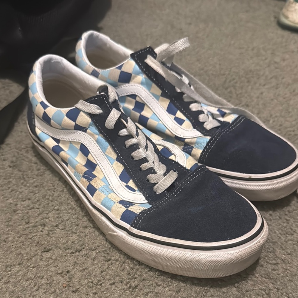 Vans Old Skool Navy/Baby Blue Checkerboard